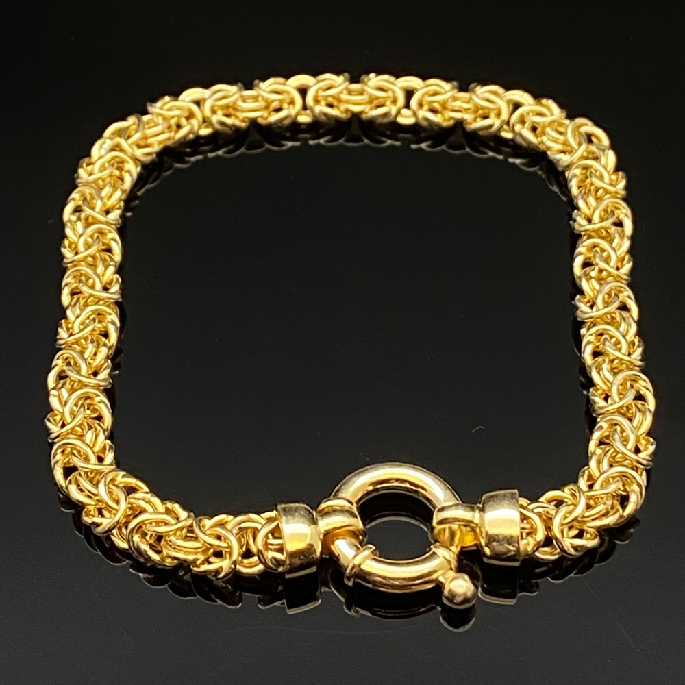 18K GOLD OVER STERLING SILVER BYZANTINE BRACELET